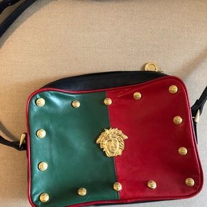 Green and red purse